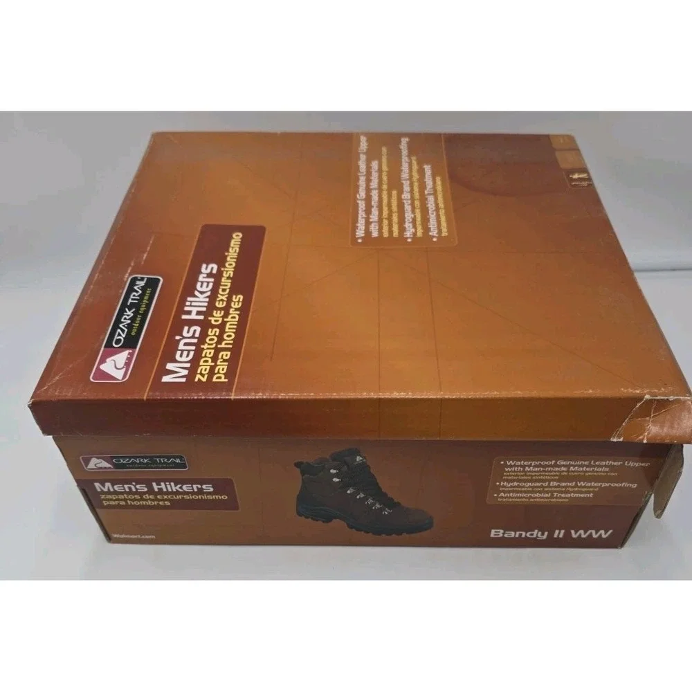 Mens Brown Leather Sneakers Size 10.5 Ozark Trail Hiking Shoes NEW